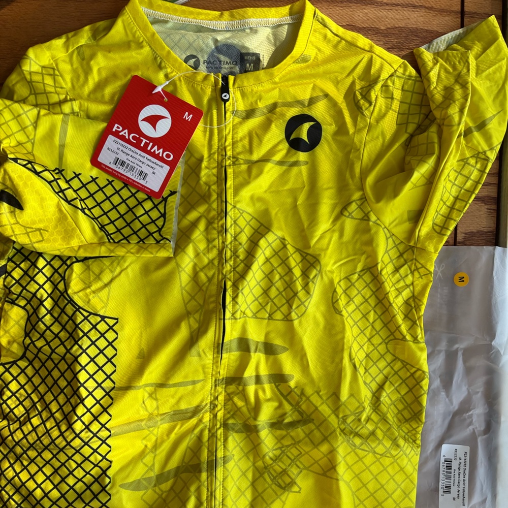 Pactimo Men's Range Aero Cargo Jersey - Ore Acid Yellow - Medium - Short Sleeve